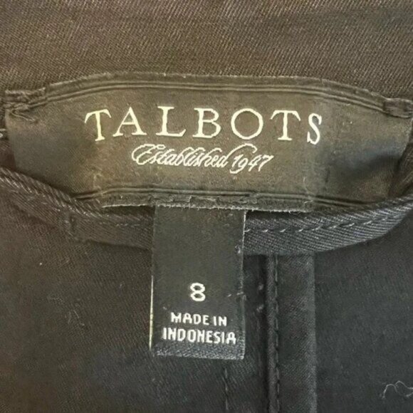 Talbots Womens Black Ruffle Front Blazer Jacket Size 8 - Picture 10 of 11
